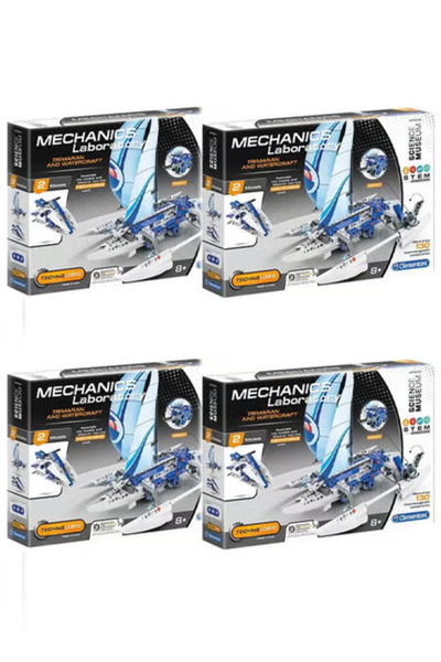 CLEMENTONI Pack of 4 Laboratory Mechanics Trimaran and Watercraft for Kids