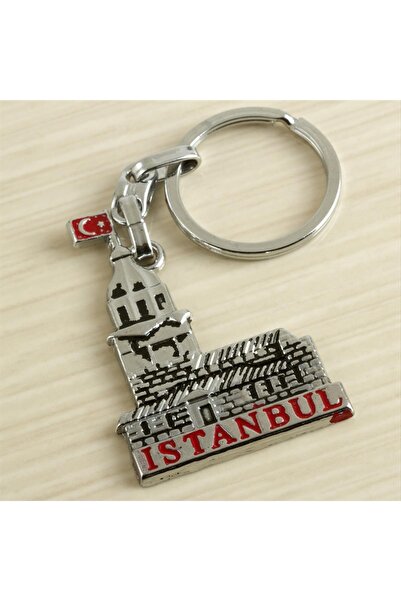 TakÇalıştır Maiden's Tower Istanbul Written Metal Keychain