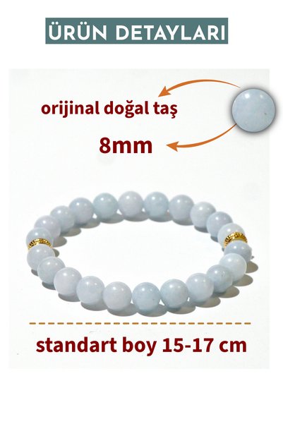 Orenda Design Aquamarine Natural Stone Bracelet (Inner Peace and Sea Spirit) 1St Quality Natural Stone