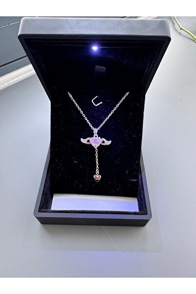 shop IŞIKLI KUTUDA SEVGİ MELEĞİ KOLYESİ ÇELİK