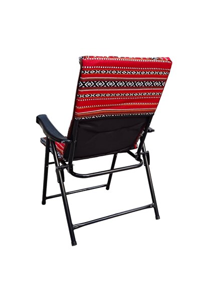 Generic ALOMAIRI GO 2 CAMPS Foldable Camping Chair with Cushion - Sadu Red