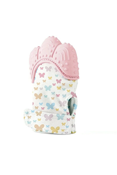 Babyjem Hışırtılı Silikon Diş Kaşıyıcı Eldiven - Pembe