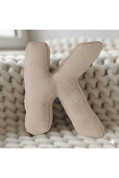 Woodesk ليترا، حرف K، وسادة، وسادة، حشوة من الألياف، قماش ويلسوفت، 40 سم