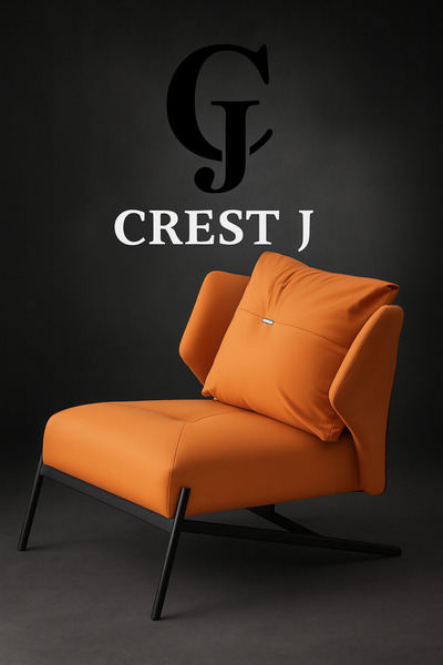 Crestj Single Leather Chair || Orange