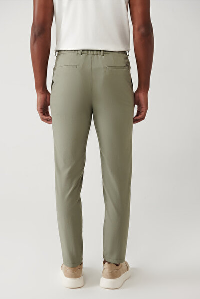 Avva Erkek Açık Haki Beli Lastikli Cepli Bi-Stretch Lightweight Relaxed Fit Pantolon A41Y3203