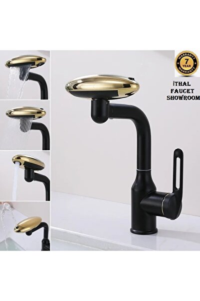 OEM حوض المطبخ باللون الأسود/الذهبي ذو 4 وظائف