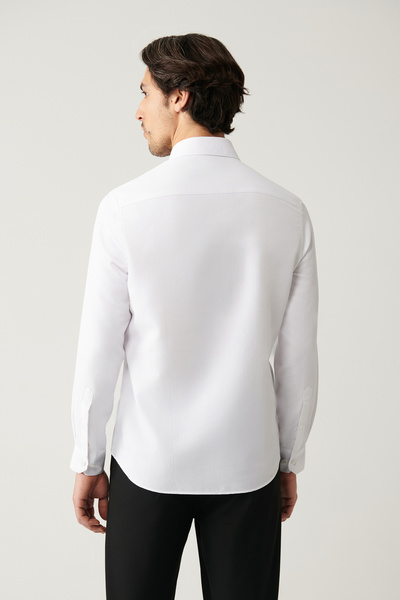 Avva Чоловіча біла сорочка з бавовни, що легко прасується, Slim Fit A41Y2237