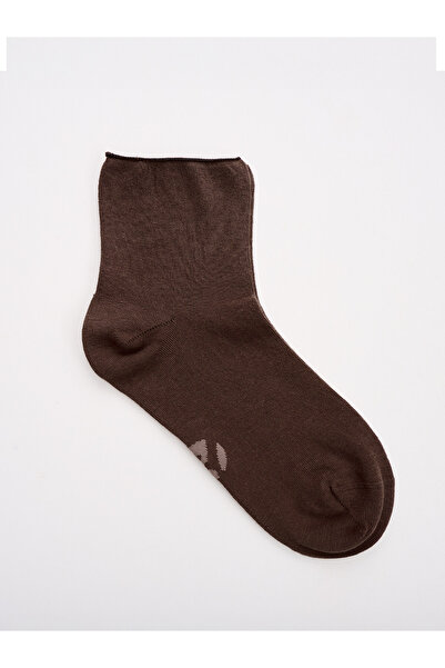 MONSIEUR CHAUSSETTE Lastiksiz Kahve Soket Kadın Çorap - | İz yapmaz| Bileği S...