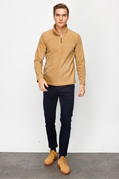 İgs Men's Camel Half Zip Fleece