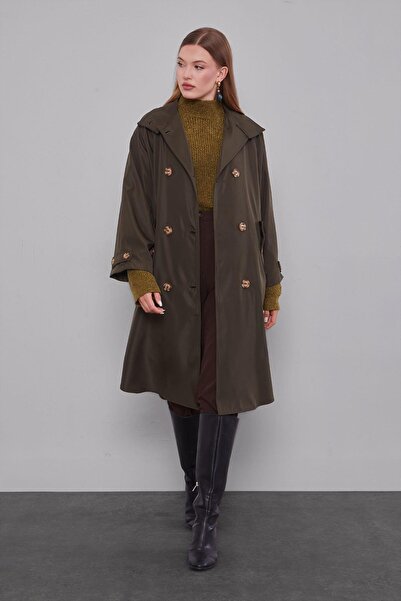 Levidor Khaki Oversize Trench Coat