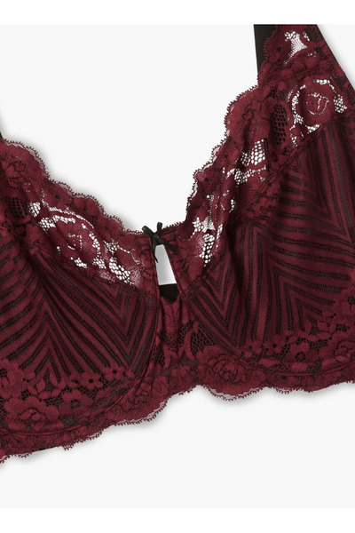Aadaraya Laced Bra with Hook and Eye Closure