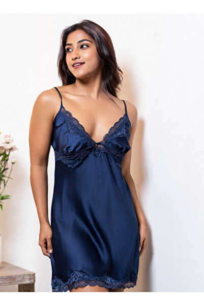 Aadaraya Night Dress Sleeveless Lace Detail