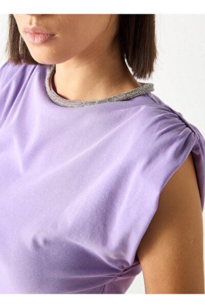 2Xtremz Embellished Round Neck Sleeveless Top With Ruched Detail