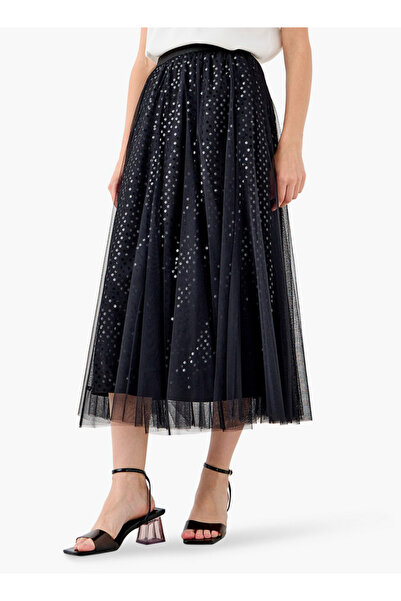 2Xtremz Sequin Embellished Midi Skirt with Elasticated Waistband