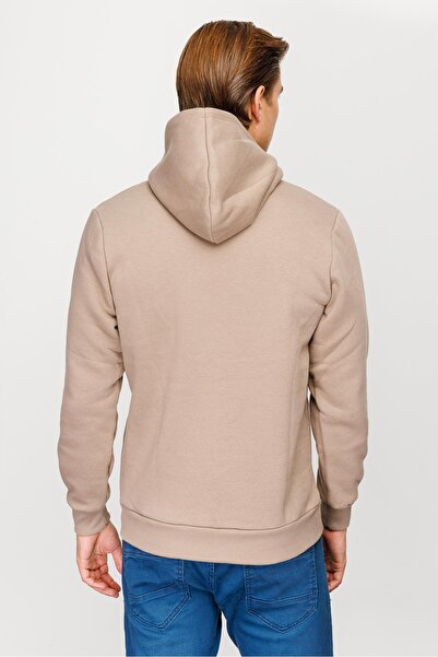 İgs Men's Camel Hooded Sweatshirt