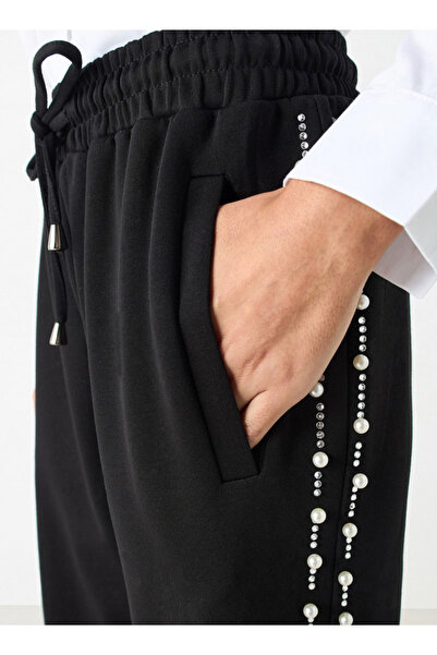 2Xtremz Embellished Mid-rise Trousers With Drawstring Closure And Pockets
