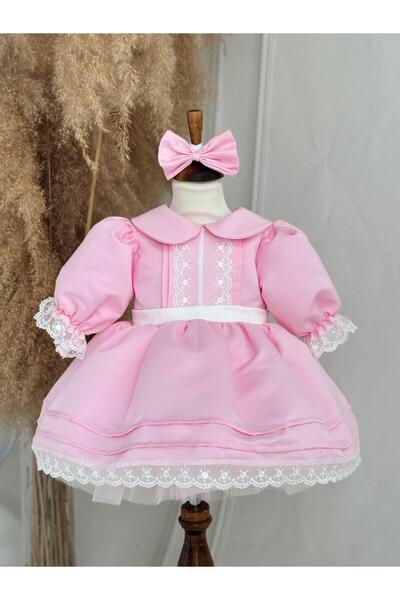 Hobidik Baby Kız Bebek Çocuk Güpür Detaylı Kabarık Özel Gün Elbisesi
