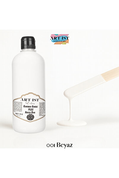 ART IST Kendinden Vernikli PLUS Su Bazlı Akrilik Boya 500ml -001 Beyaz
