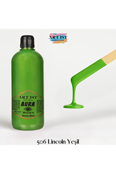 ART IST AURA Sedefli ve Vernikli Metalik Akrilik Boya 500 ml – 506 Lincoln Yeşil | Ahşap, Metal,Seramik,Hobi