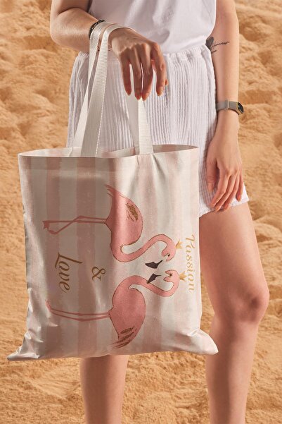 Znp Home Passion Love Pattern Printed Beach Bag