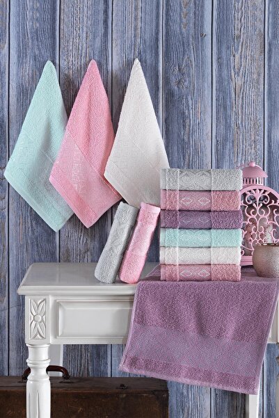 Zeynep Tekstil Aura | Set of 12 30x50 Cm Hand and Face Towels | Kitchen Towel
