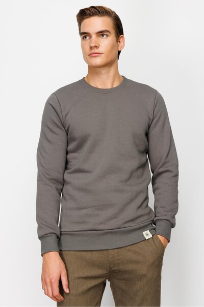 İgs Men's Dark Gray Crew Neck Sweatshirt