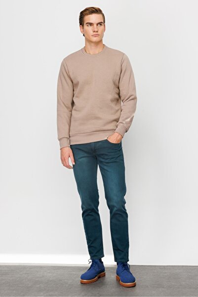 İgs Men's Camel Crew Neck Sweatshirt