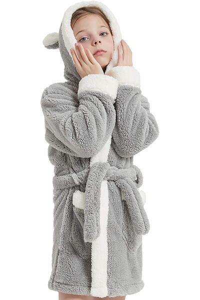 Znp Home Bunny Hooded Unisex Wellsoft Children's Plush Dressing Gown | Dressing gown