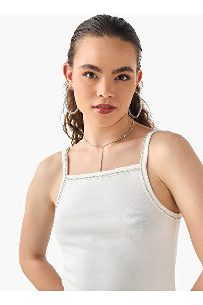 2Xtremz Embellished Tank Top with Square Neck