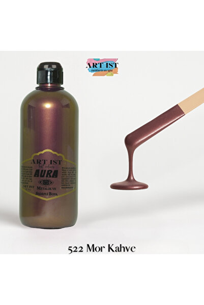 ART IST Aura Metalik Sedefli Ve Vernikli Akrilik Boyalar - 522 Mor Kahve