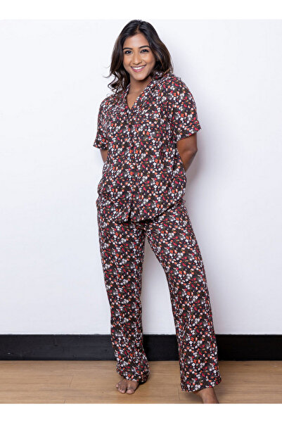 Aadaraya All-over Floral Print Rayon Shirt And Pyjama Set