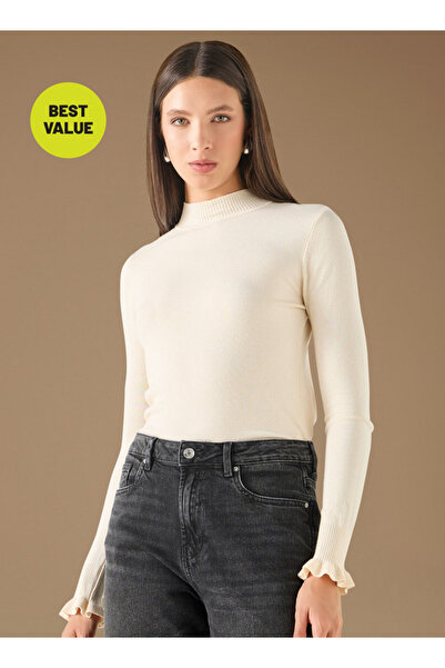 2Xtremz Ribbed Funnel Neck Sweater with Long Sleeves