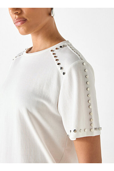 2Xtremz Embellished Crew Neck T-shirt With Short Sleeves