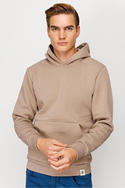 İgs Men's Camel Hooded Sweatshirt