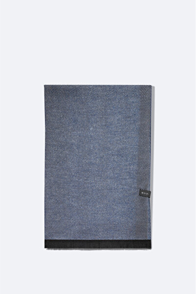 Avva Men's Gray Tasseled Patterned Shawl A32Y9413