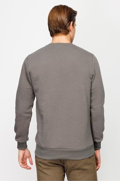 İgs Men's Dark Gray Crew Neck Sweatshirt