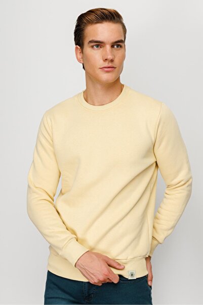 İgs Men's Yellow Crew Neck Sweatshirt