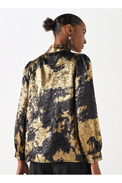 2Xtremz Textured Top With Pussy Bow Neck And Long Sleeves