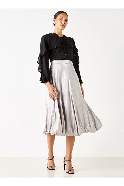 2Xtremz Textured Cape Top With Tie-up Detail And Long Sleeves