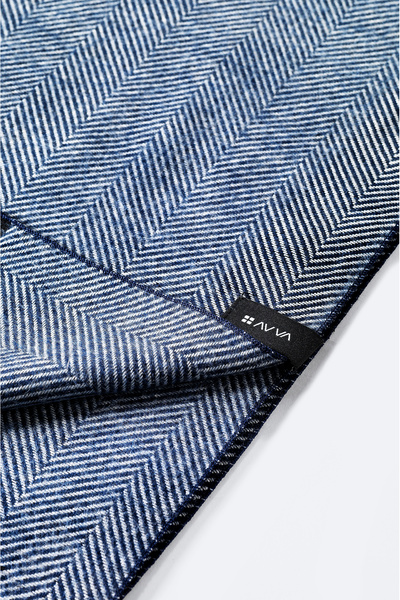 Avva Men's Gray Tasseled Patterned Shawl A32Y9413