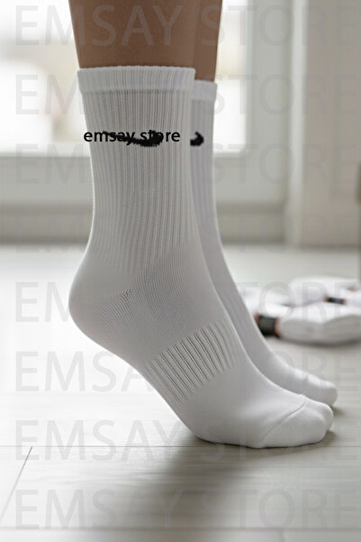 Fresh Висококачествени, издръжливи 3 чифта спортни, тенис, колежански чорапи Nk Unisex Everyday White Set 100% памук с марка