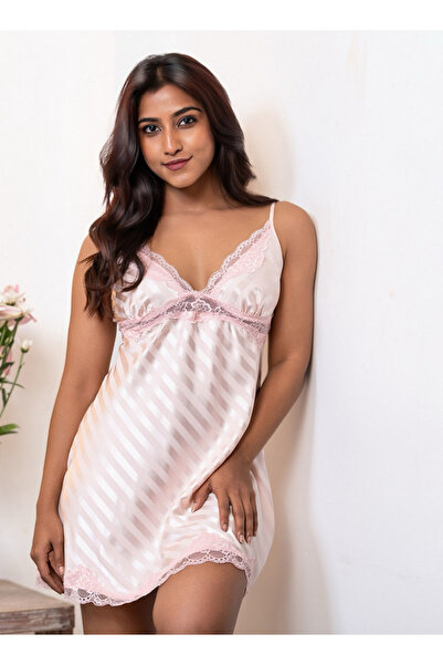 Aadaraya Night Dress Sleeveless Lace Detail