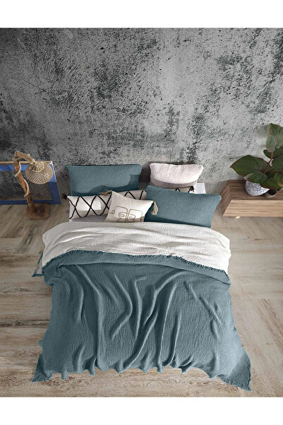 destinyhometex Ocean Green 4 Layer Multi Muslin Natural 100% Βαμβάκι 2 Μαξιλαροθήκες 50x70cm