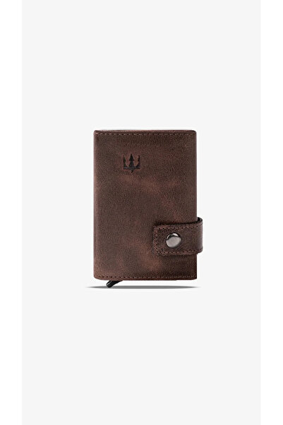 Getto Deri Moon Mekanizmalı Hakiki Deri Minimal Kişiye Özel İsim Baskılı Cüzdan