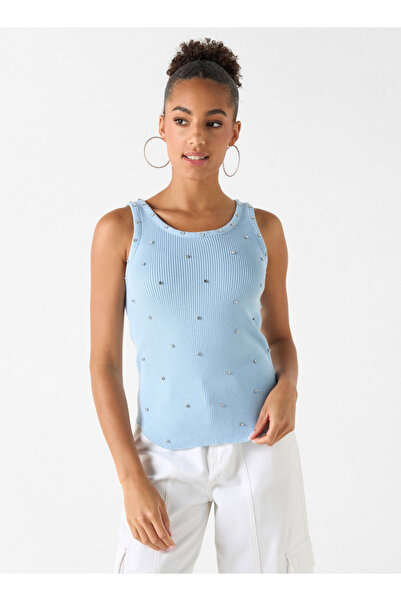 2Xtremz Embellished Sleeveless Top With Round Neck