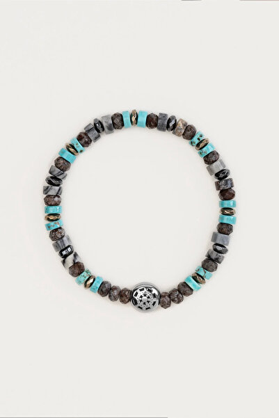 So CHIC... Hematit ve Kalsedon Taşlı Çelik Erkek Ayarlanabilir Bileklik