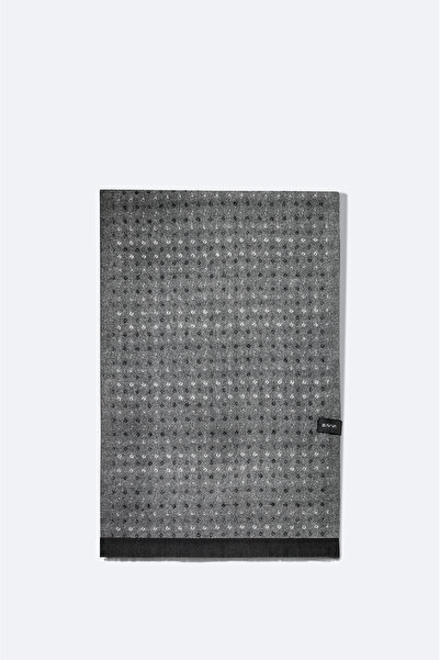 Avva Men's Gray Tasseled Patterned Shawl A32Y9401