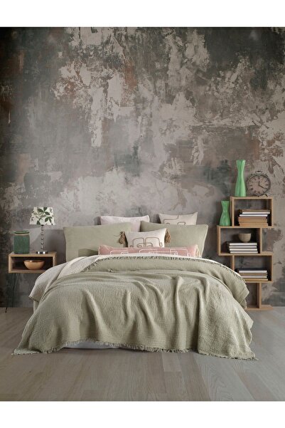 destinyhometex Sage Green 4 Layer Multi Muslin Φυσικό 100% Βαμβάκι 2 Τεμάχια Μαξιλαροθήκη 50x70cm