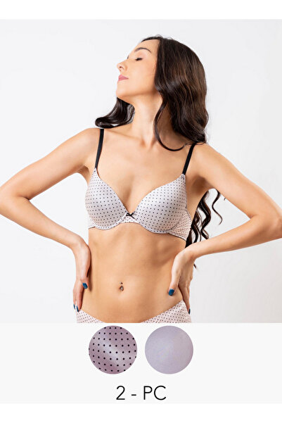 Aadaraya مجموعة من قطعتين - حمالة صدر Aadaraya Assorted Plunge مع إغلاق بخطاف...