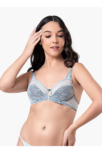 Aadaraya حمالة صدر بتفاصيل من الدانتيل مع إغلاق بخطاف وعين